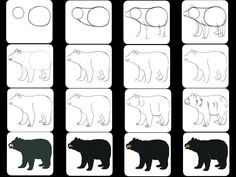 how to draw a bear step by step with pictures and instructions for beginner children