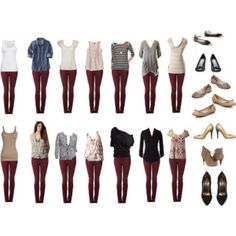 Burgundy Jeans - Outfit Ideas Maroon Jeans Outfit, Burgundy Jeans Outfit, Wine Pants, Mode Ab 50