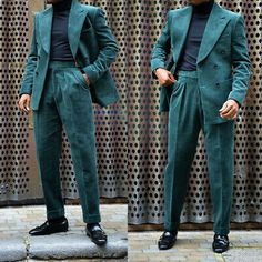 (eBay) Corduroy Men Suits Double Breasted Groom Formal Business Party Jacket Pants Set Formal Men Clothes, Sage Color Suits Men, Corduroy Suits For Men, Men Party Wear Outfit, Wedding Suits Men Fall, Royal Ascot Men Fashion, Gender Fluid Wedding Attire, Formal Mens Attire, Men Colored Suit