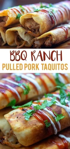 this bbq ranch pulled pork taquitos is so good and easy to make