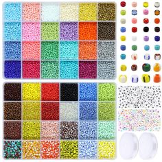 various colors and sizes of beads