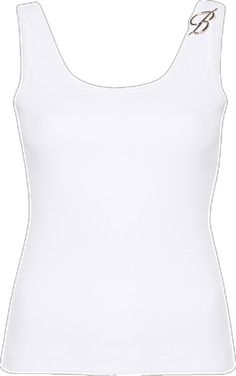 Tank Top White, Ribbed Tank Top, Ribbed Tank Tops, Ribbed Tank, White Tank Top, Stretch Cotton, Size Clothing, Scoop Neck, Fashion Branding