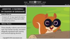 an image of a website page with a cartoon squirrel on it's front page