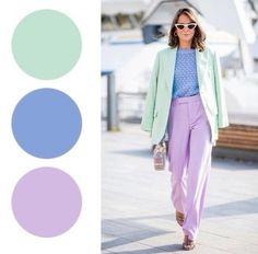 Стильные сочетания цветов в одежде. Outfits, old money style, chic. Fashion. Мода. Vogue, стилист Blue Color Combinations Clothes, Blue Purple Outfit, Blue And Purple Outfit, Colorful Wardrobe, Colour Combinations Fashion, Color Combos Outfit, Color Blocking Outfits, Color Combinations For Clothes, Color Trends Fashion