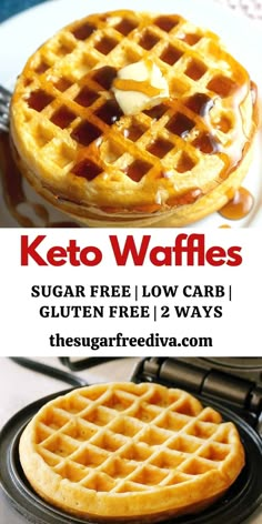 the keto waffles are ready to be cooked in the oven and eaten