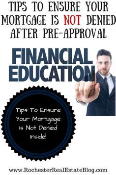 an advertisement for financial education with a man pointing at the camera and text that reads tips to ensure your mortgage is not approved