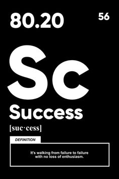 the element name and symbol for success is shown in white on a black background with text below it