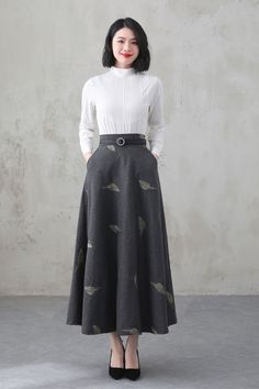 Step back in time with these elegant Vintage Inspired 1950s Maxi Wool Skirts. Perfect for a touch of retro charm! ✨ 

SKU 4004 
Link in bio 

#VintageFashion #ThrowbackStyle #MaxiSkirts #WoolSkirts #FashionInspo #Xiaolizihandmade Winter Wool Skirt, Vintage Long Skirt, Thrift List, Cloak Dress, Summer Coats, Outfit Styles, Winter Skirt, Full Circle Skirts, Elegant Dresses For Women