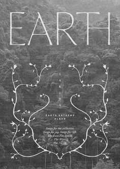 the cover of earth magazine with trees and mountains in the background