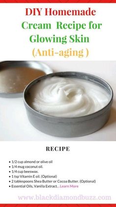 Homemade Body Cream, Glowing Skin Cream, Săpunuri Handmade, Lotion Recipe, Makeup Tip, Creme Anti Age, Anti Aging Creme, Body Creams, Anti Aging Food