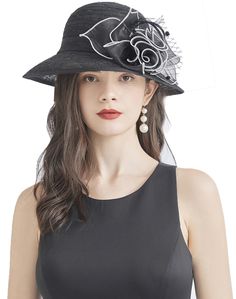 PRICES MAY VARY. SIZE:This hat has a brim that is 13cm/5.1inches all the way around, hat depth about 10cm/3.9inches fit for head circumference 21.26 inch~22.83 inches.Which has a small drawstring inside in order to give it a big size range. When the people who has a small headsize can pulled the elastic band to offer a smaller size. One size FEATURES:Made in Organza, UV 50+. Foldable elegant hat allows you carry it wherever you want to, quite soft and comfortable. Elegant flower decorations, wid Wedding Dress Hat, Elegant Hat, Tea Party Bridal, Kentucky Derby Fascinator, Derby Fascinator, Bridal Wedding Dress, Elegant Hats, Bowler Hat, Dress Hat