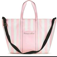 This Victorias Secret Weekender Tote Is Adorable!! This Bad Is Huge & Great For Travel! Pink Canvas Tote Bag, Insulated Tote Bag, Extra Large Tote Bags, Canvas Weekender Bag, Fringe Tote Bag, Gold Tote Bag, Plaid Tote Bag, Cooler Tote Bag, Victoria Secret Tote Bags