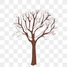 a tree with no leaves on it is standing in the snow, transparent png and psd