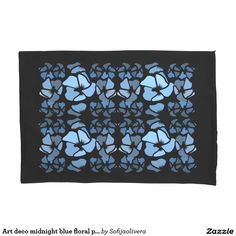 an abstract blue and black design on a black square piece of paper with the words art deco midnight blvd