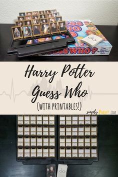 harry potter guess who game with printables on the table and in front of it