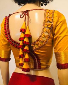 Plain Blouse Designs, Patch Work Blouse Designs