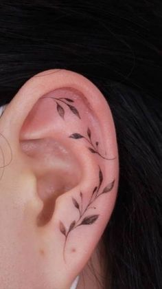 Tattoos For Women Ear, Cute Ear Tattoos, Small Ear Tattoos, Ear Tattoo Inner, Ear Tattoo Ideas, Ear Tattoos, Ear Tattoo, Tattoo Art, Tattoos For Women