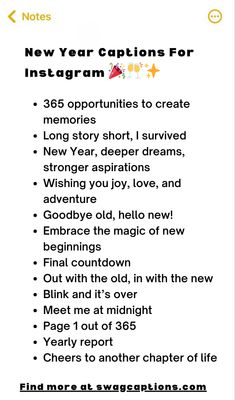 Kick off the New Year with these Happy New Year Captions for Instagram! Perfect for celebrating fresh starts and midnight toasts, these short, cute, and clever captions add extra sparkle to your New Year’s posts. Happy New Year Captions, New Year Captions, Captions For Couples, New Year's Kiss, Instagram Planner, New Year Pictures