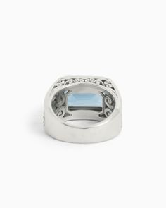 The Coral Bay Ring is a statement piece handcrafted in sterling silver. Featuring a faceted London blue topaz stone at the center, this piece has unique details that make it stand out. The front and side of the band has a petroglyph and wave design that adds a playful touch. Metal: Sterling silver Stone: London blue topaz Stone Size: 11.60mm x 15.80mm Band Width: 5.32mm Style #: R290Lb Coral Bay, Blue Topaz Stone, The Coral, Topaz Stone, Wave Design, London Blue Topaz, London Blue, Blue Topaz, Topaz