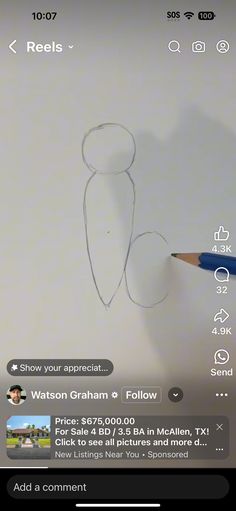 someone is drawing a teddy bear with a pencil