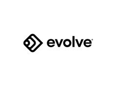 the logo for evlove is shown in black and white, on a white background