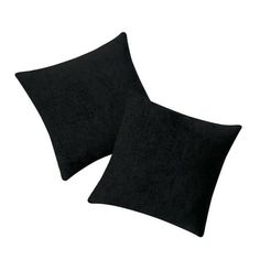 two black pillows sitting next to each other