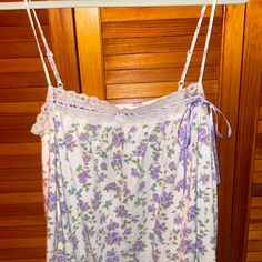 Vintage 2000s Victoria’s Secret Lavender Floral Dress With Lace Snd Purple Bow Detailing And A Ruffled Hem Bottom Size Large Has Adjustable Straps. Coquette Girly / Cottage Core White Victoria's Secret Loungewear Dress, Victoria's Secret White Loungewear Dress, Victoria's Secret White Lounge Dresses, White Victoria's Secret Dress For Loungewear, Victoria's Secret White Dress For Daywear, Lavender Floral Dress, Girly Cottage, Lavender Dress, Purple Bow