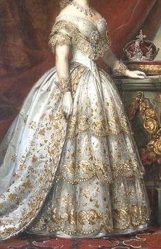 Empress Sissi, Era Victoria, Gaun Abad Pertengahan, Istoria Artei, Victorian Paintings, Robes Vintage, Royal Wedding Dress