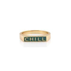 Chill Enamel Ring- size 8 Black Gold Ring, Trendy Girl, Enamel Ring, Everyday Accessories, Ring Black, Evil Eye Jewelry, Eye Jewelry, Gold Enamel, Mens Jewelry Bracelet