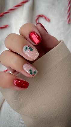 Get inspired for your next manicure with our gallery of nail ideas! Whether you're into chic, cute nails or looking for cool nail inspo to try something bold, we�ve got you covered. Dive into rich, trendy burgundy nails perfect for any occasion, or explore winter nails that bring a festive touch to the colder months. With endless creativity and style, these nail ideas will keep your look fresh and fabulous all season long. Christmas Themed Gel Nails, Chirmast Nails, Gel Nail Art Christmas, Christmassy Nails Simple, Grandma Nails Designs, Christmas Nails Builder Gel, Nails Gel X Designs, Christmas Skittle Nails, Cute Nail Designs Christmas