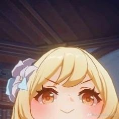 an anime character with blonde hair and big eyes