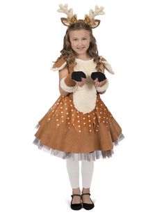 Kid's Doe the Deer Costume - costumes.com Safari Costume, Deer Outfit, Animal Dress Up, Deer Girl