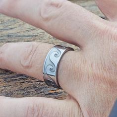 a close up of a person's hand with a ring on it