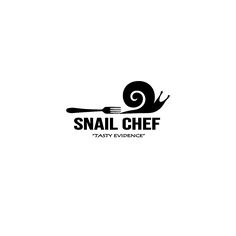 the logo for small chef tasty evidence, which features an image of a snail with a fork in it