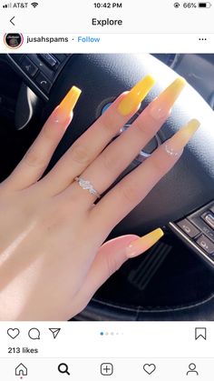 All Black Nails, Yellow Coffin Nails, Coffin Nails Designs Summer, Short Coffin Nails Designs, Coffin Nails Ombre, Blue Coffin Nails, Black Coffin Nails, Yellow Nail