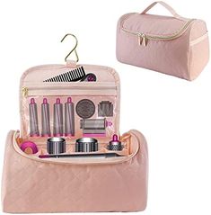 Hosoncovy Carrying Case Storage Bag Organizer Case Travel Case Travel Bag for Dyson Airwrap Styler and Accessories(Empty Case Only),Pink Hair Dryer Set, Hair Tool Set, Packing Bags Travel, Travel Hair Dryer, Dyson Airwrap, Iron Accessories, Storage Bags Organization, Travel Storage Bag