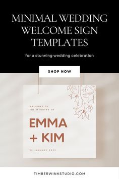 Customise Modern Wedding Welcome Signs with Minimalist Style