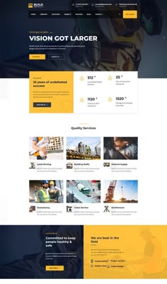 an image of a website design for a construction company