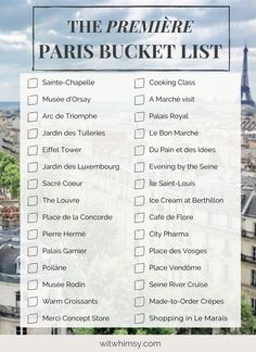 the ultimate paris bucket list with text overlay