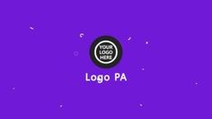 a purple background with the words logo pa on it