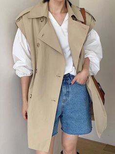 SKU:3256803793590508 Pattern Type: Solid Outerwear Type: Vest Outerwear: 16Y11 Model Number: 64.6 Material: Polyester Item Type: Outerwear & Coats Gender: Female/Adult Collar: Turn-down Collar Clothing Length: Regular Closure Type: Double Buttoned Sleeveless Trench Coat, Sleeveless Vest Jacket, Sleeveless Trench, Womens Windbreaker, Long Vests, Vest Coat, Outerwear Vest, Trench Coats Women, Sleeveless Vest