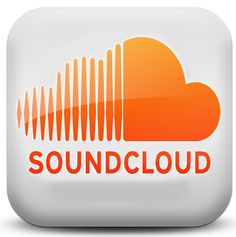 the soundcloud logo is shown on an orange and white square button, which reads'soundcloud '