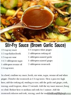 the recipe for stir fry sauce is shown