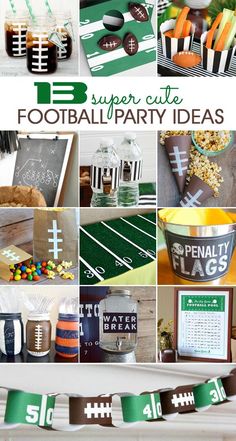 super bowl party ideas with football decorations and desserts for the gameday tailgate