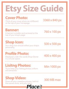 the etsy size guide for photography