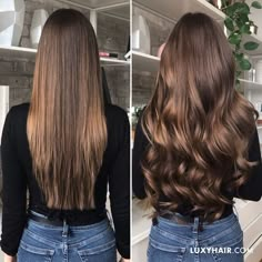 Prueba este botox capilar , una tratamiento que que reparará tu cabello desde el interior para lucir más sano, con brillo, hidratado y liso ¡lo mejor es que puedes prepararlo sin salir de casa! Luxy Hair Extensions, Brown Ombre Hair, Luxy Hair, Chocolate Brown Hair, Brunette Balayage Hair, Hair Color Light Brown, Brown Balayage, Long Brown Hair