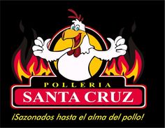 the logo for poleria santa cruz, which is located in an area with fire and flames