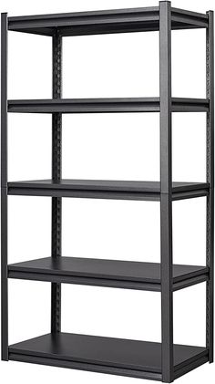 an empty shelving unit with four shelves