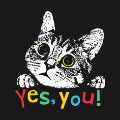 a cat with the words yes you on it