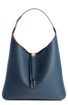 This slouchy calfskin-leather hobo bag blends a modern aesthetic with a '70s folk spirit, and of course has the Marcie line's signature slip-tassel closure. Tassel closure Shoulder strap Leather lining Leather Made in Italy Designer Handbags This brand has B Corp certification, representing business practices with emphasis on social and environmental performance, accountability and transparency This brand meets Nordstrom Responsible Brands criteria: brand adheres to responsible social and enviro Designer Textured Leather Hobo Tote Bag, Designer Textured Leather Hobo Bag For Shopping, Calf Leather Hobo Bag For Work, Modern Calf Leather Hobo Bag For Work, Modern Bucket Hobo Bag With Gold-tone Hardware, Chic Calf Leather Bucket Hobo Bag, Chic Hobo Bag With Palladium Hardware For Daily Use, Chic Hobo Bag With Palladium Hardware, Chic Calf Leather Hobo Bag With Removable Pouch